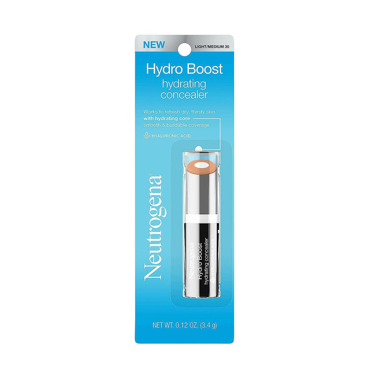 Neutrogena Hydro Boost Hydrating Concealer, 30 Light/Medium, 0.12 Oz