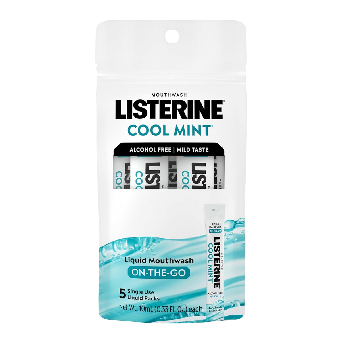 Listerine On-The-Go Mouthwash Packets - Cool Mint, 5 count-312547202459-LR-361016-1-LR eShop