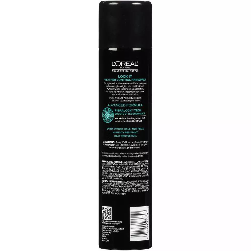 L'ORÉAL PARIS Advanced Hairstyle Lock It Weather Control Hairspray, 8.25 oz-071249276747-LR-361608-2-LR eShop