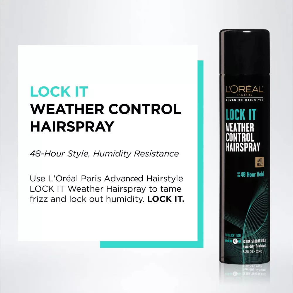 L'ORÉAL PARIS Advanced Hairstyle Lock It Weather Control Hairspray, 8.25 oz-071249276747-LR-361608-3-LR eShop
