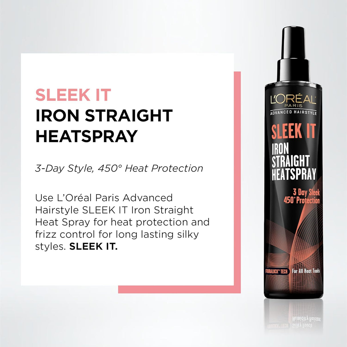 L'ORÉAL PARIS Advanced Hairstyle Sleek It Iron Straight Heat Spray, 5.7 fl. oz.-071249274699-LR-268861-2-LR eShop