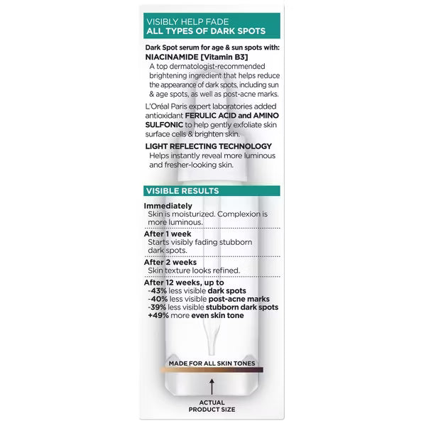 L'ORÉAL PARIS Bright Reveal Niacinamide Dark Spot Serum, 1 fl oz-3600524112073-LR-355476-11-LR eShop
