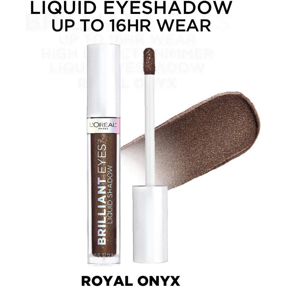 L'ORÉAL PARIS Brilliant Eyes Shimmer Liquid Eye Shadow Makeup, 465 Royal Onyx, 0.1 oz.-071249410622-LR-333974-3-LR eShop