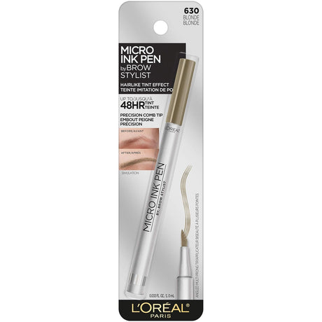 L'ORÉAL PARIS Brow Stylist Micro Ink Pen by Brow Stylist, Up to 48HR Wear, 630 Blonde, 0.03 fl oz-071249410448-LR-333977-1-LR eShop