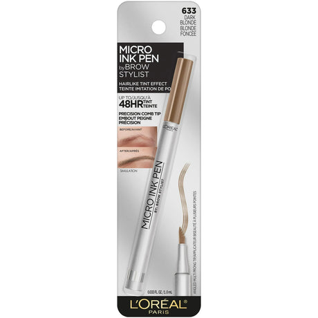 L'ORÉAL PARIS Brow Stylist Micro Ink Pen by Brow Stylist, Up to 48HR Wear, 633 Dark Blonde, 0.03 fl oz-071249410455-LR-333979-1-LR eShop