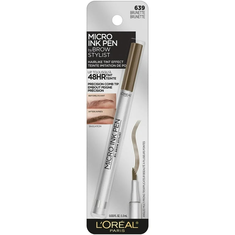 L'ORÉAL PARIS Brow Stylist Micro Ink Pen by Brow Stylist, Up to 48HR Wear, 639 Brunette, 0.033 fl. oz.-071249410479-LR-333978-1-LR eShop