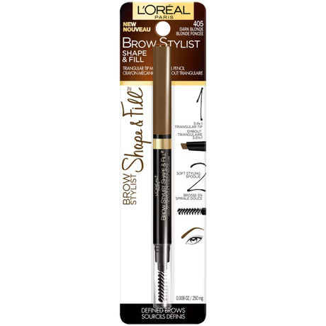 L'ORÉAL PARIS Brow Stylist Shape & Fill Mechanical Eye Brow Makeup Pencil, 405 Dark Blonde, 0.008 oz.-071249373071-LR-323048-1-LR eShop