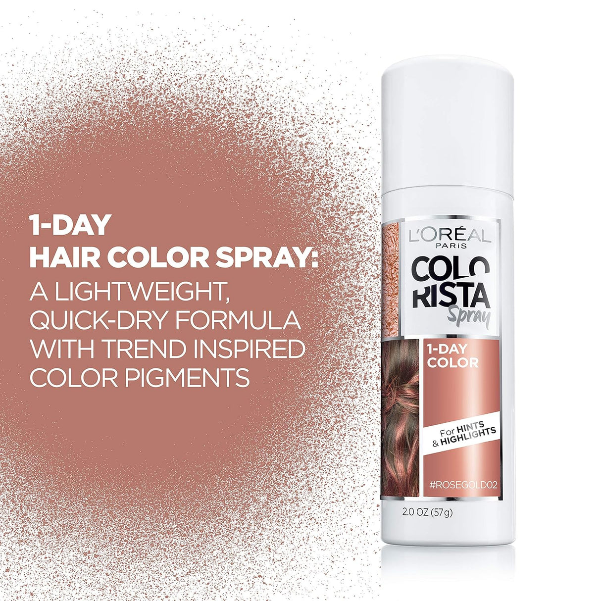 L'ORÉAL PARIS Colorista 1-Day Hair Color Spray - 02 Rose Gold, 2 oz-071249337844-LR-361756-4-LR eShop