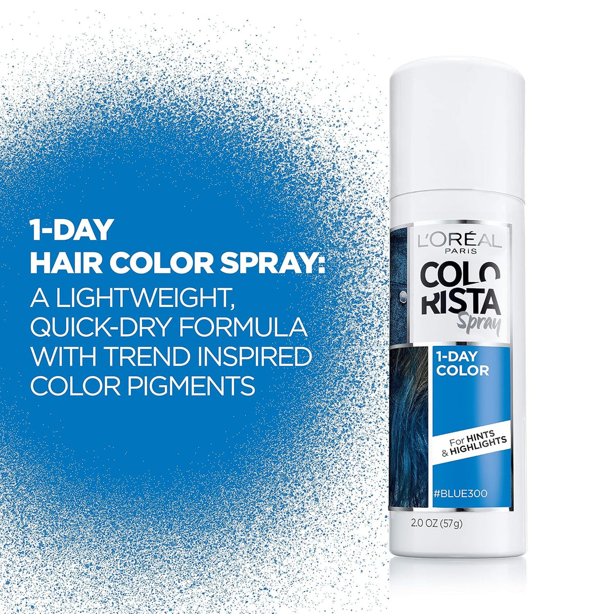 L'ORÉAL PARIS Colorista 1-Day Hair Color Spray - 300 Blue, 2 oz-071249337868-LR-361757-5-LR eShop