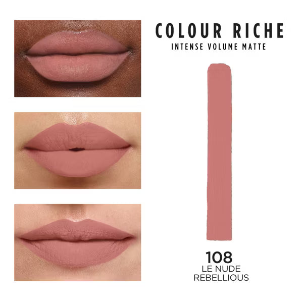 L'ORÉAL PARIS Colour Riche Intense Volume Matte Lipstick, 108 Le Nude Rebellious, 0.06 oz-071249682166-LR-351878-2-LR eShop