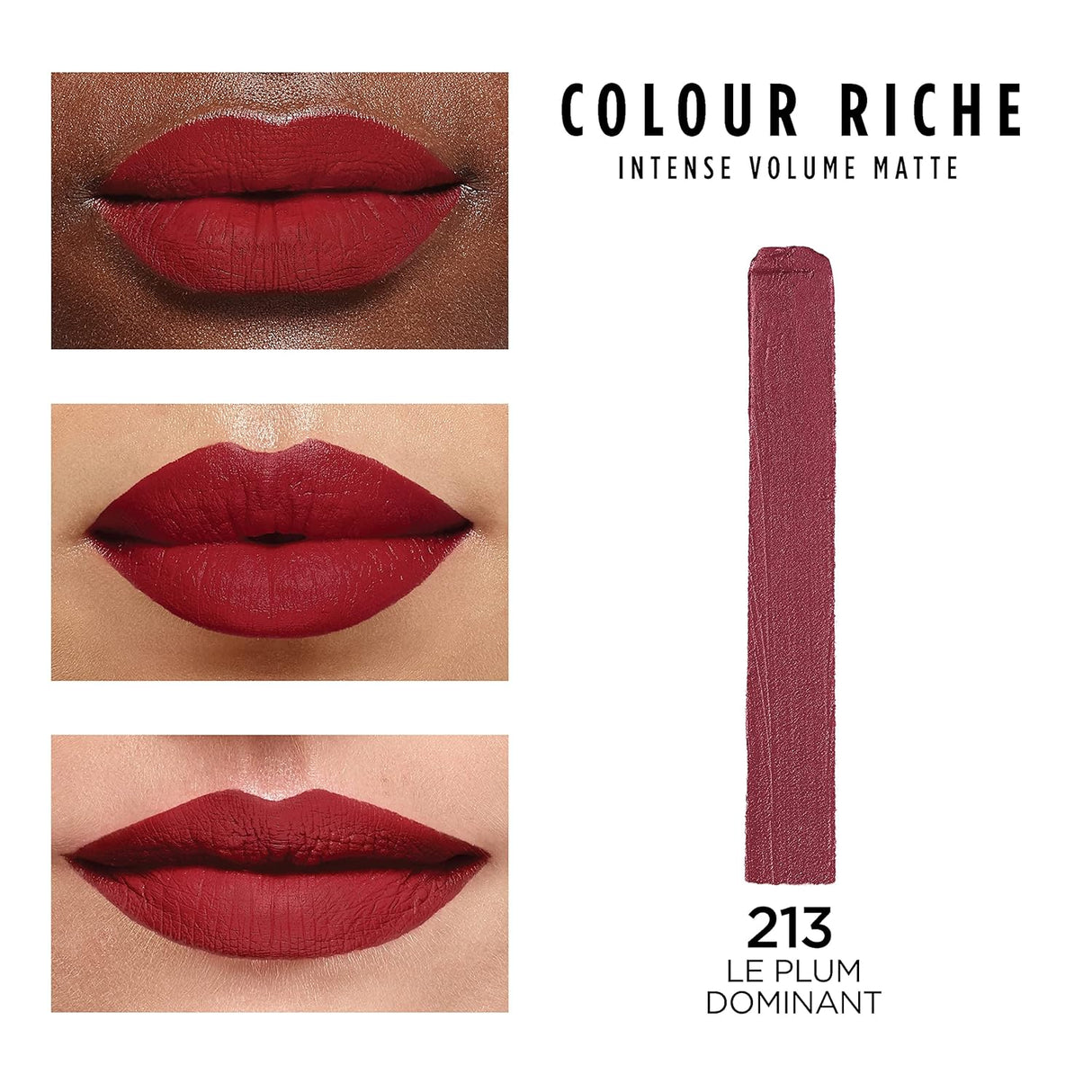 L'ORÉAL PARIS Colour Riche Intense Volume Matte Lipstick, 213 Le Plum Dominant, 0.06 oz-071249658697-LR-347245-2-LR eShop