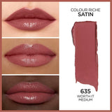L'ORÉAL PARIS Colour Riche Original Satin Lipstick for Moisturized Lips, 635 Worth It Medium, 0.13 oz.-071249684191-LR-351863-2-LR eShop