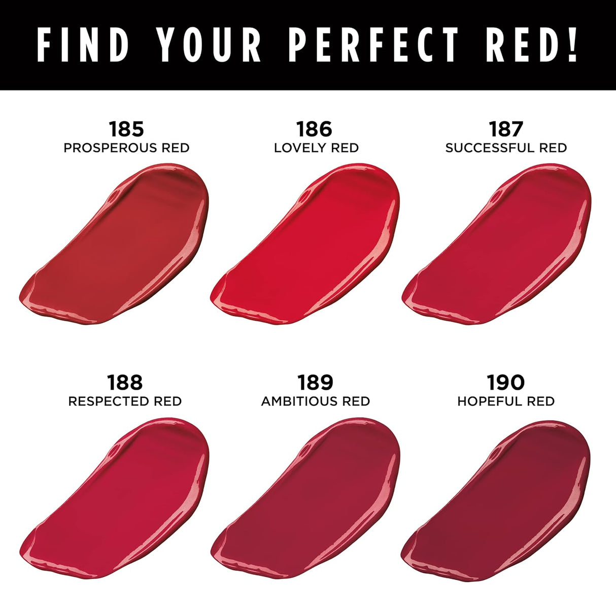 L'ORÉAL PARIS Colour Riche Reds of Worth Lipstick, Long Lasting Smudge Proof Lipstick, 190 Hopeful Red, 0.13 oz-071249649015-LR-344184-5-LR eShop