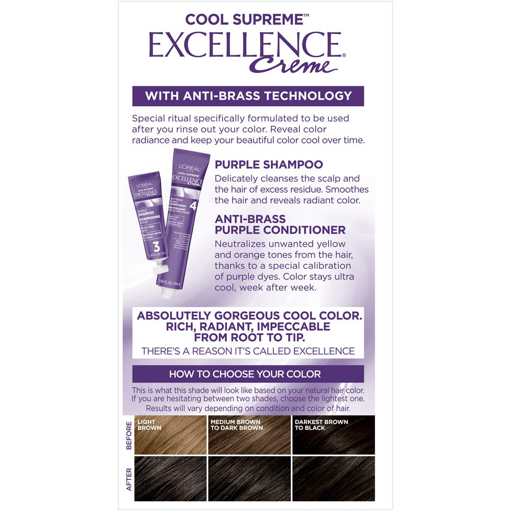 L'ORÉAL PARIS Cool Supreme Excellence Triple Protection Permanent Hair Color, 6UA Ultra Ash Light Brown-071249421611-LR-361774-7-LR eShop