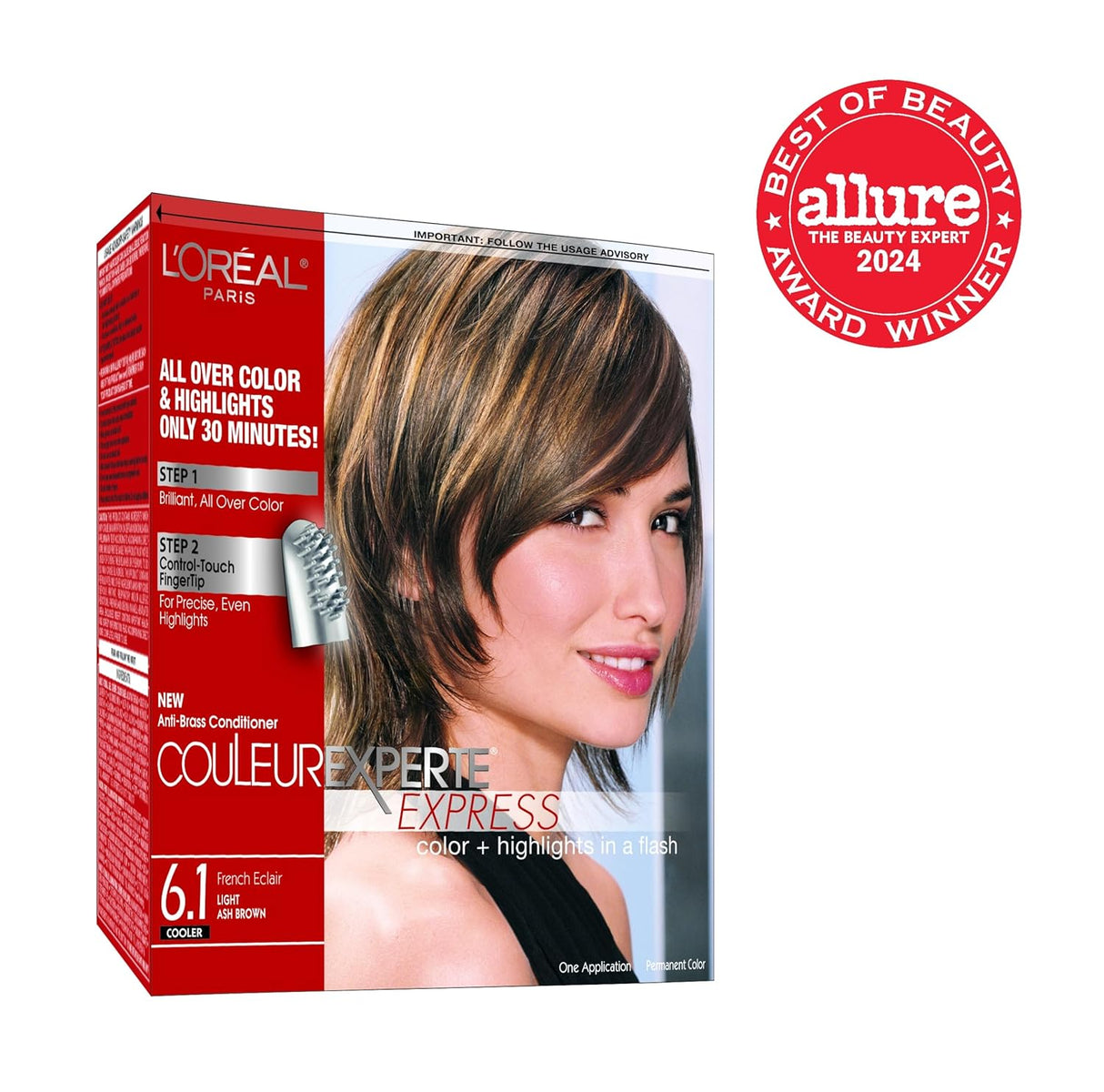 L'ORÉAL PARIS Couleur Experte 2-Step Home Hair Color and Highlights Kit - 6.1 French Éclair-071249200728-LR-361723-3-LR eShop