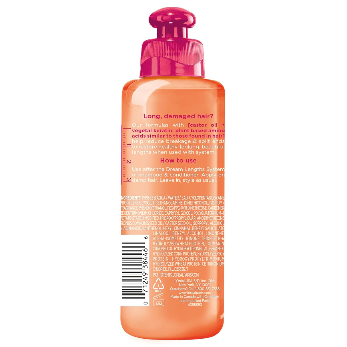 L'ORÉAL PARIS Elvive Dream Lengths No Haircut Cream Leave In Conditioner, 6.8 oz-071249384466-LR-361625-7-LR eShop