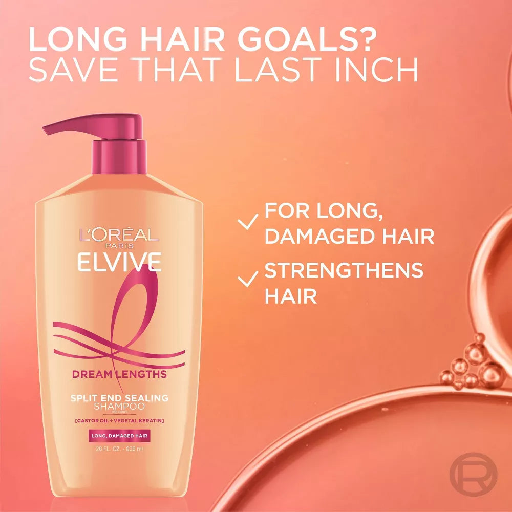 L'ORÉAL PARIS Elvive Dream Lengths Restoring Shampoo for Long, Damaged Hair, 28 oz-071249420638-LR-361626-5-LR eShop