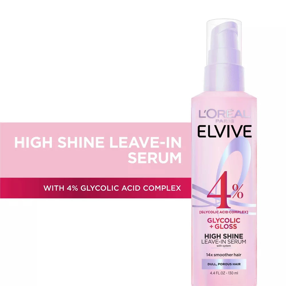 L'ORÉAL PARIS Elvive Glycolic Gloss High Shine Leave-in Hair Serum, 4.4 oz-071249701553-LR-361980-4-LR eShop