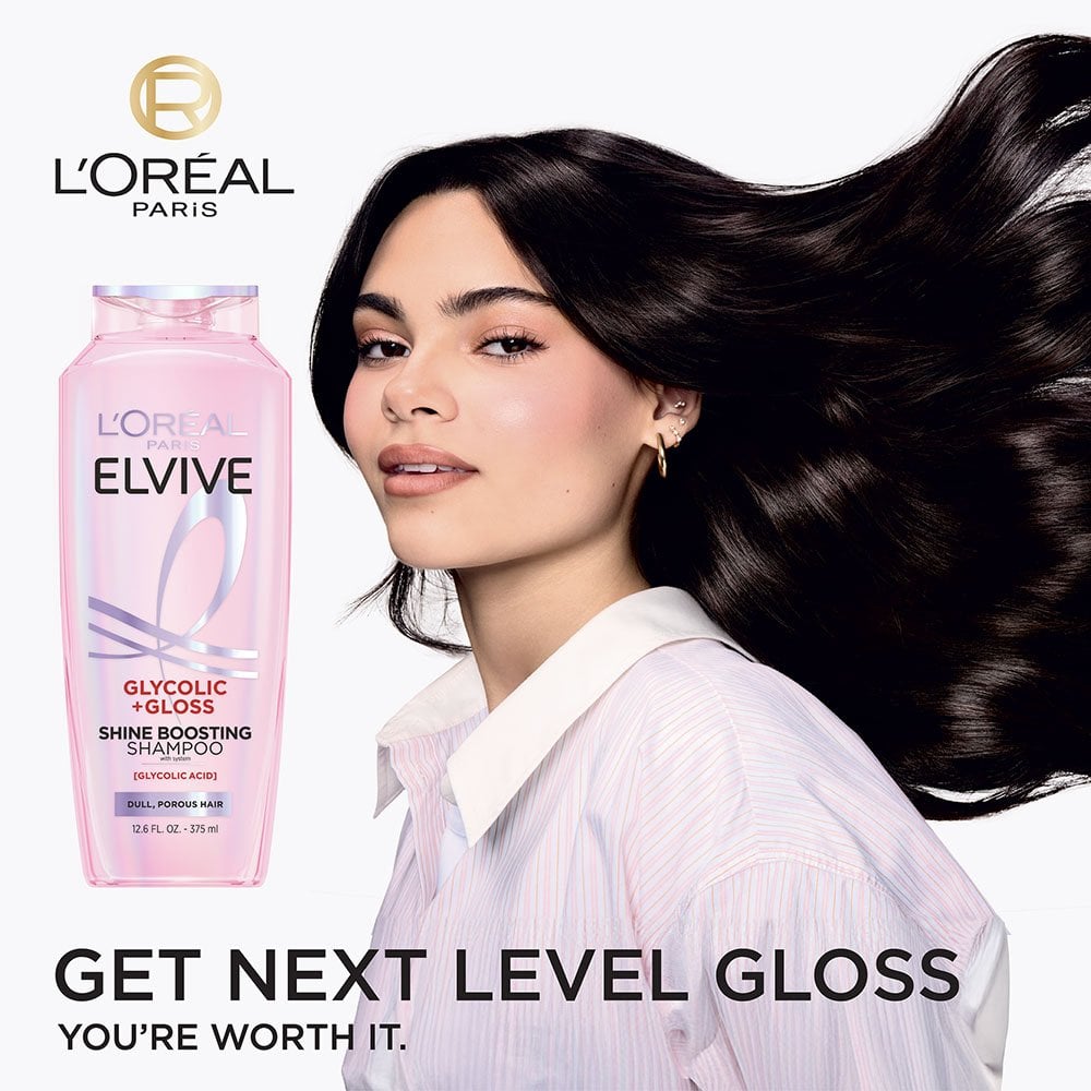 L'ORÉAL PARIS Elvive Glycolic + Gloss Shine Boosting Shampoo, 12.6 oz-071249704325-LR-361642-3-LR eShop