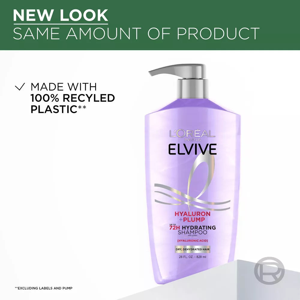 L'ORÉAL PARIS Elvive Hyaluron Plump Hydrating Shampoo for Dry Hair, 28 oz-071249673478-LR-361636-9-LR eShop