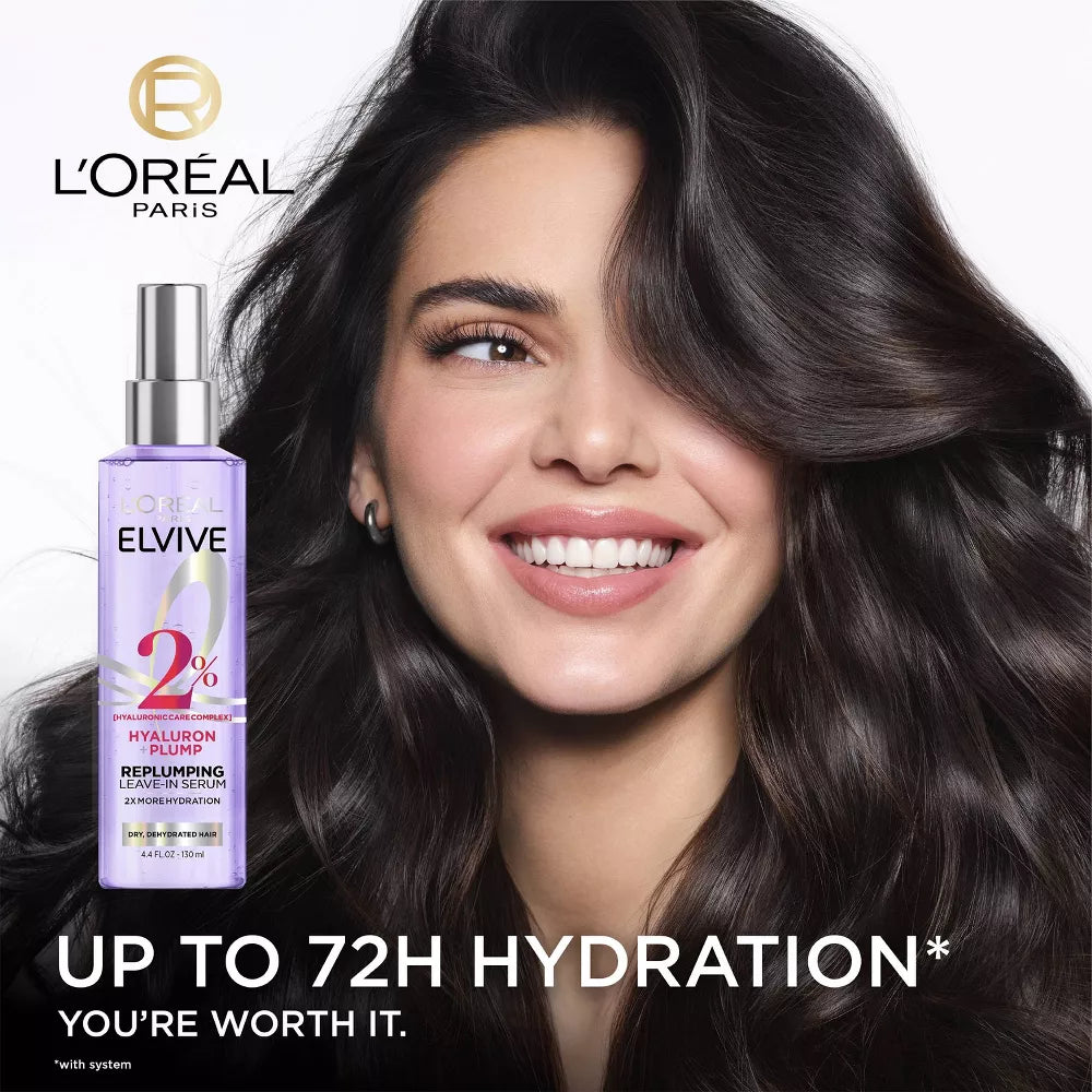 L'ORÉAL PARIS Elvive Hyaluron Plump Replumping Hair Serum, 4.4 oz-071249666210-LR-361634-3-LR eShop