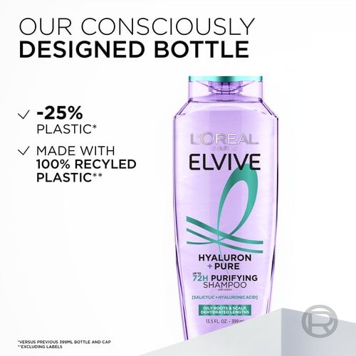 L'ORÉAL PARIS Elvive Hyaluron + Pure Purifying Shampoo for Oily Hair, 12.6 oz-071249680650-LR-361637-7-LR eShop