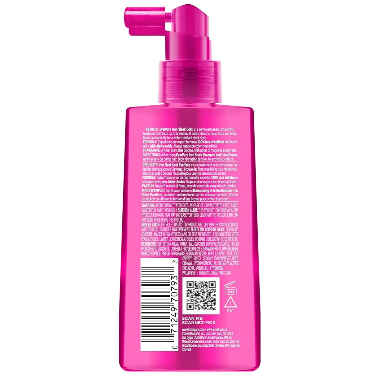 L'ORÉAL PARIS Ever Pure Sulfate Free Iron Sleek Coat Treatment, 5.1 oz-071249707937-LR-361644-10-LR eShop