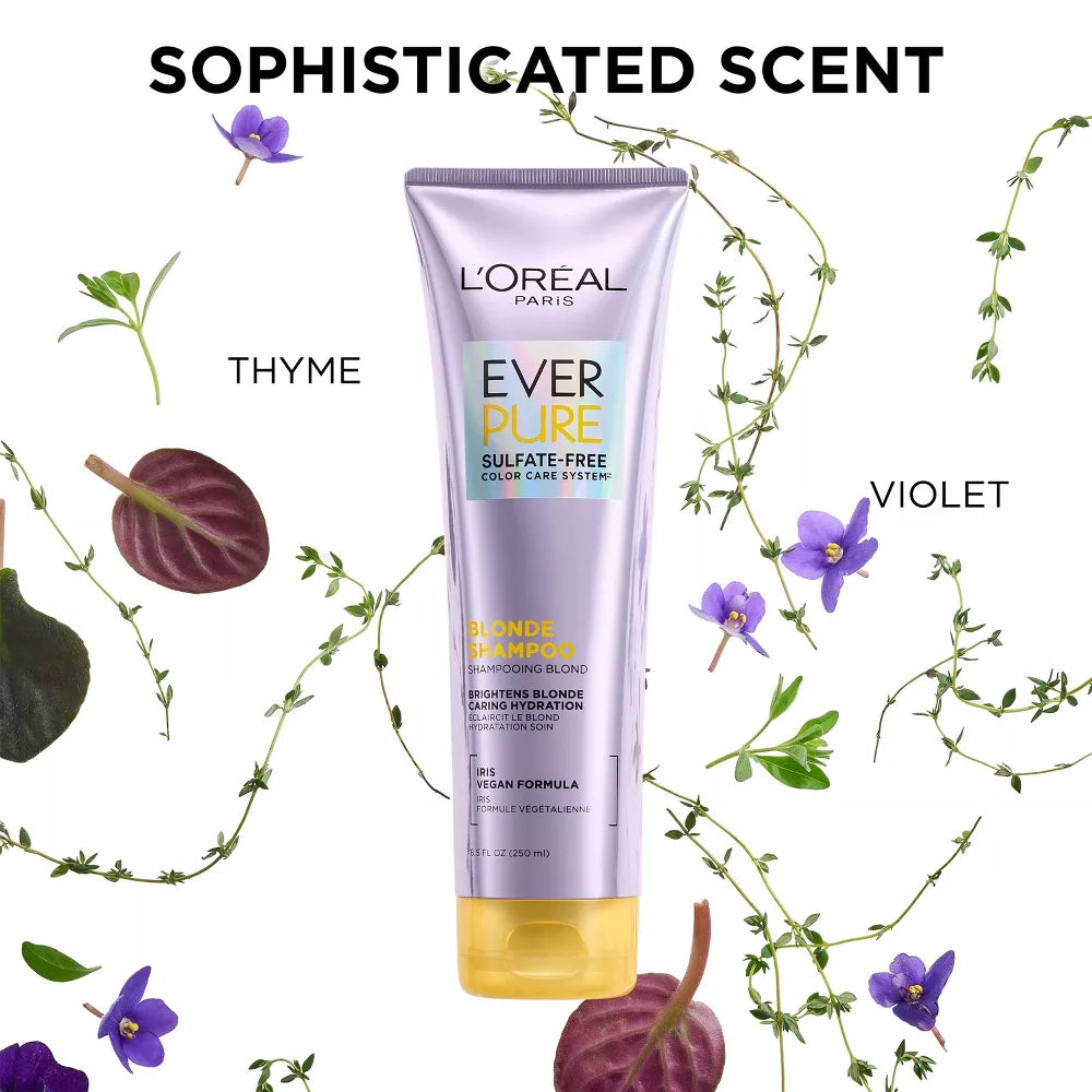 L'ORÉAL PARIS EverPure Sulfate Free Blonde Shampoo, 8.5 oz-071249341421-LR-361619-6-LR eShop