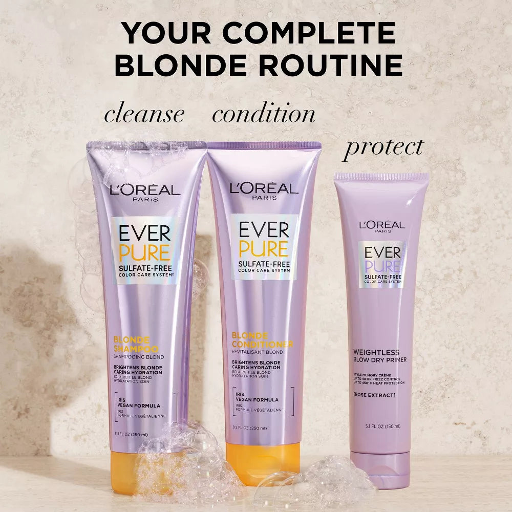 L'ORÉAL PARIS EverPure Sulfate Free Blonde Shampoo, 8.5 oz-071249341421-LR-361619-7-LR eShop