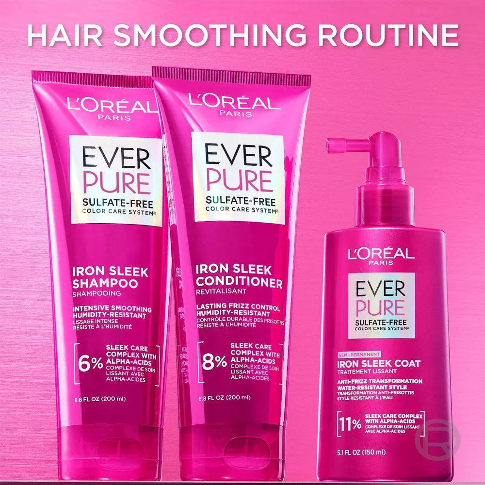 L'ORÉAL PARIS EverPure Sulfate Free Iron Sleek Smoothing Shampoo, 6.8 oz-071249707944-LR-361645-4-LR eShop