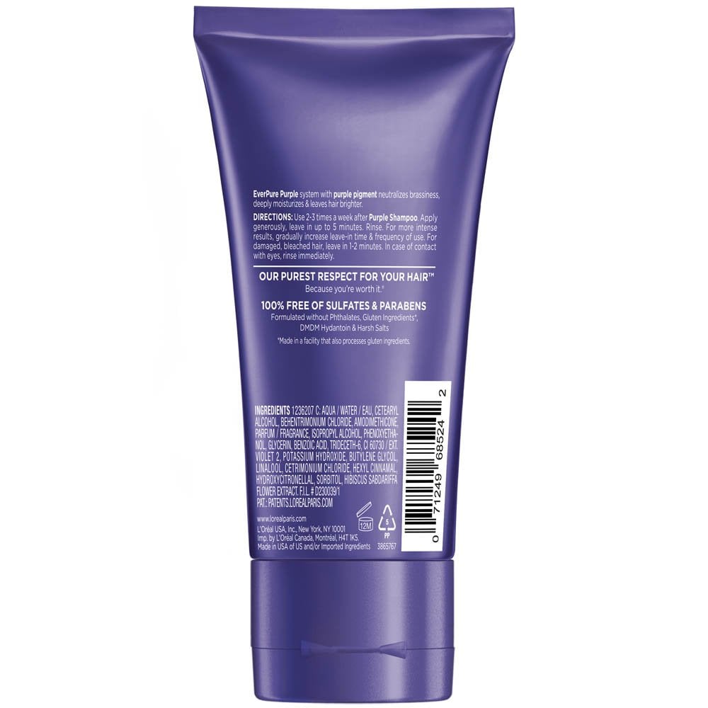 L'ORÉAL PARIS EverPure Sulfate Free Purple Conditioner for Colored Hair, Travel Size, 2.5 fl. oz.-071249685242-LR-358713-2-LR eShop