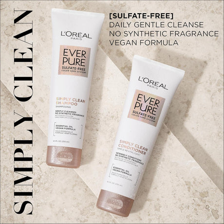 L'ORÉAL PARIS EverPure Sulfate Free Simply Clean Shampoo, 8.5 oz-071249657706-LR-361632-2-LR eShop