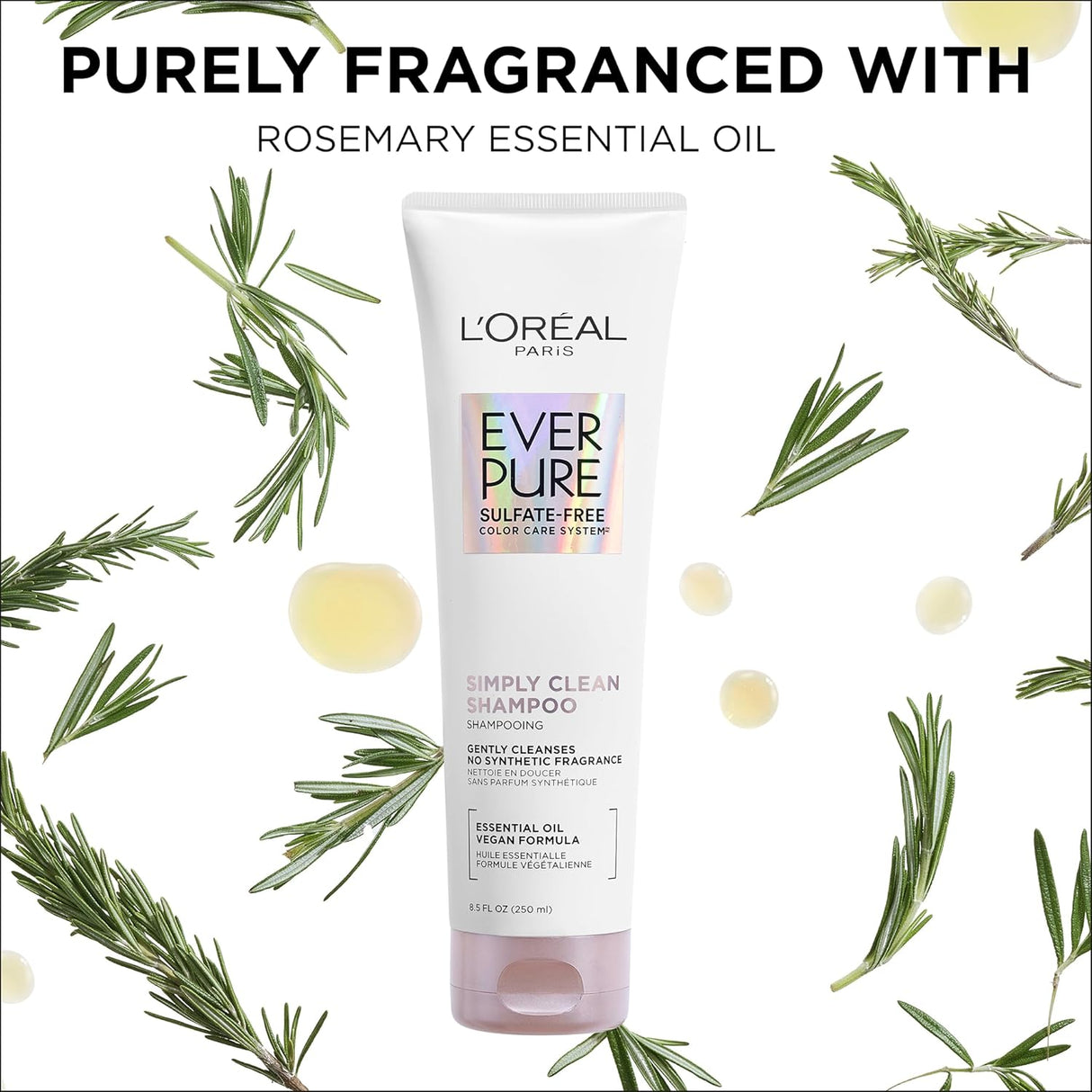 L'ORÉAL PARIS EverPure Sulfate Free Simply Clean Shampoo, 8.5 oz-071249657706-LR-361632-6-LR eShop