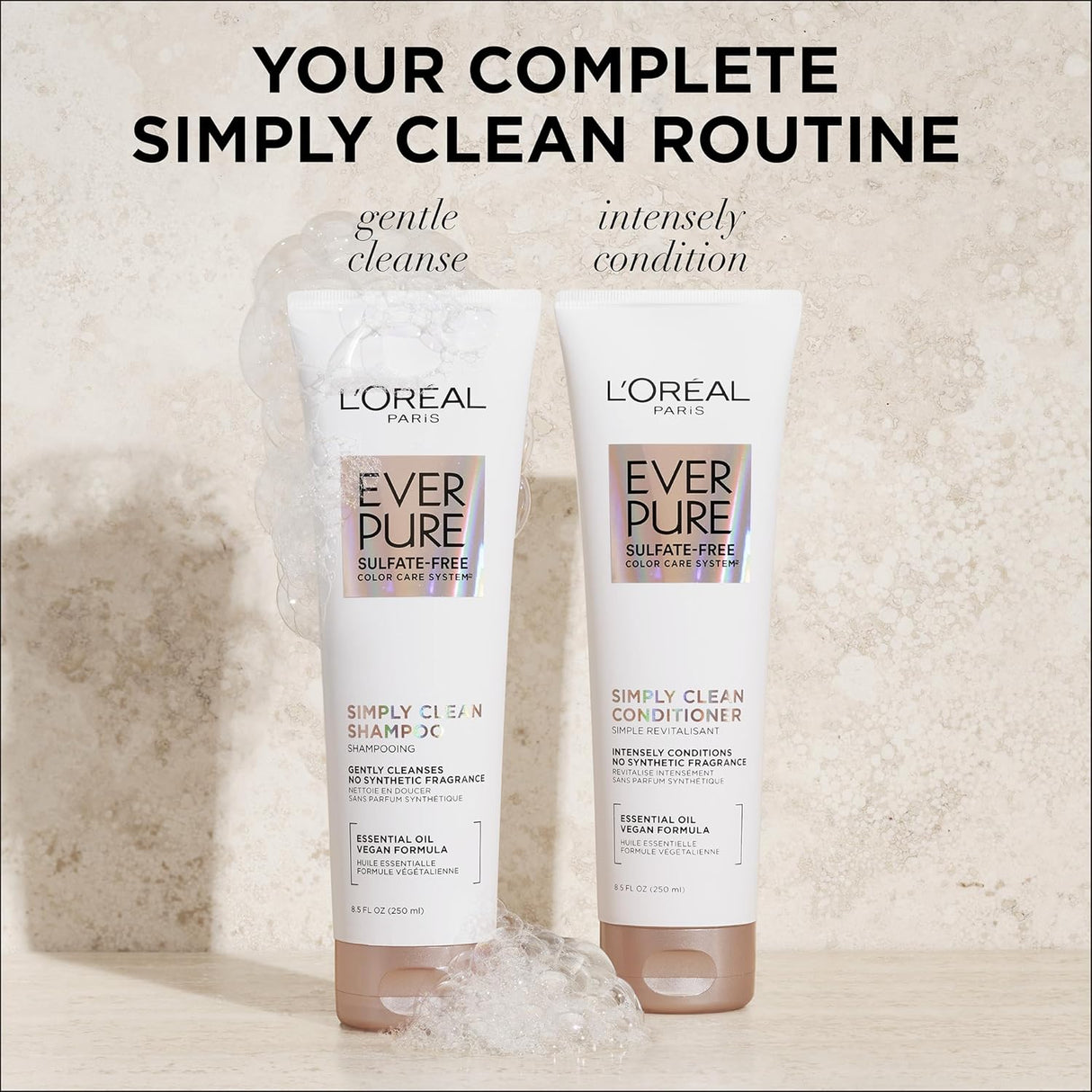 L'ORÉAL PARIS EverPure Sulfate Free Simply Clean Shampoo, 8.5 oz-071249657706-LR-361632-7-LR eShop
