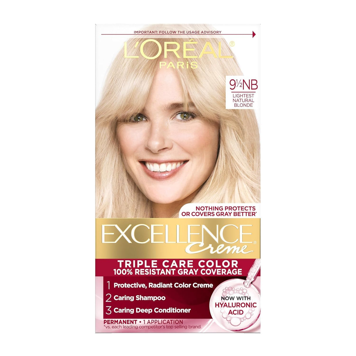 L'ORÉAL PARIS Excellence Triple Protection Permanent Hair Color - 9.5NB Lightest Natural Blonde-071249210796-LR-361725-1-LR eShop