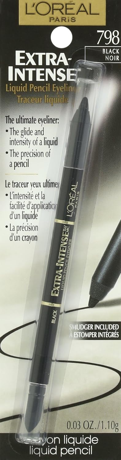 L'ORÉAL PARIS Extra-Intense Pencil Eyeliner, 798 Black, 0.03 oz.-071249160114-LR-202051-1-LR eShop