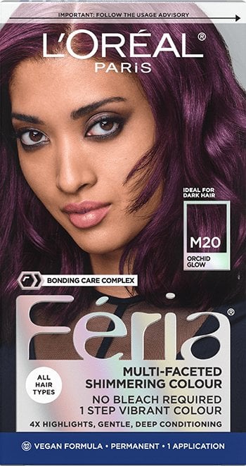 L'ORÉAL PARIS Feria Midnight Bold Multi-Faceted Permanent Hair Dye - M20 Orchid Glow-071249642320-LR-361777-1-LR eShop