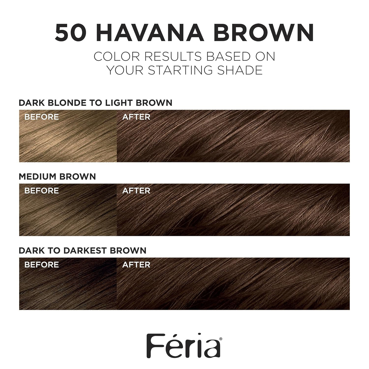 L'ORÉAL PARIS Feria Multi-Faceted Shimmering Permanent Hair Color - 50 Havana Brown-071249039625-LR-361711-2-LR eShop