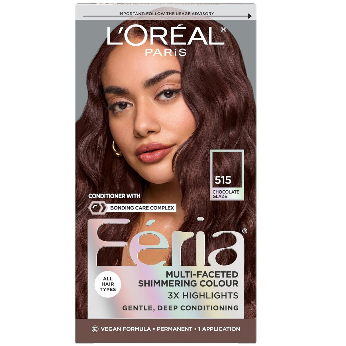 L'ORÉAL PARIS Feria Multi-Faceted Shimmering Permanent Hair Color - 515 Chocolate Glaze-071249705438-LR-361783-1-LR eShop