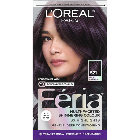 L'ORÉAL PARIS Feria Multi-Faceted Shimmering Permanent Hair Color - 521 Cool Amethyst-071249407943-LR-361773-1-LR eShop