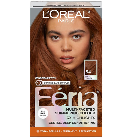 L'ORÉAL PARIS Feria Multi-Faceted Shimmering Permanent Hair Color - 54 Spiced Copper-071249705421-LR-361782-1-LR eShop