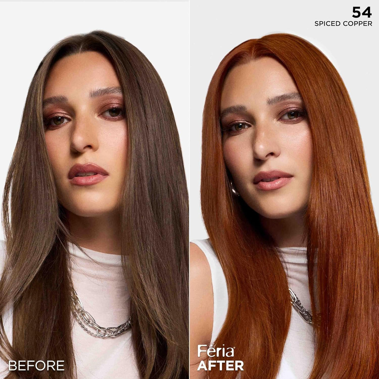 L'ORÉAL PARIS Feria Multi-Faceted Shimmering Permanent Hair Color - 54 Spiced Copper-071249705421-LR-361782-6-LR eShop