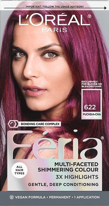 L'ORÉAL PARIS Feria Multi-Faceted Shimmering Permanent Hair Color - 622 Fuchsia-cha-071249383186-LR-361764-1-LR eShop