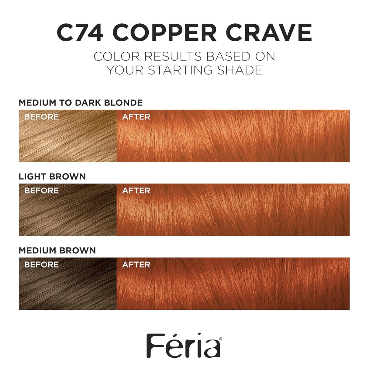 L'ORÉAL PARIS Feria Multi-Faceted Shimmering Permanent Hair Color - C74 Copper Crave-071249291733-LR-361742-2-LR eShop