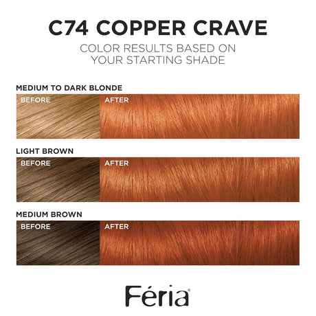 L'ORÉAL PARIS Feria Multi-Faceted Shimmering Permanent Hair Color - C74 Copper Crave-071249291733-LR-361742-2-LR eShop