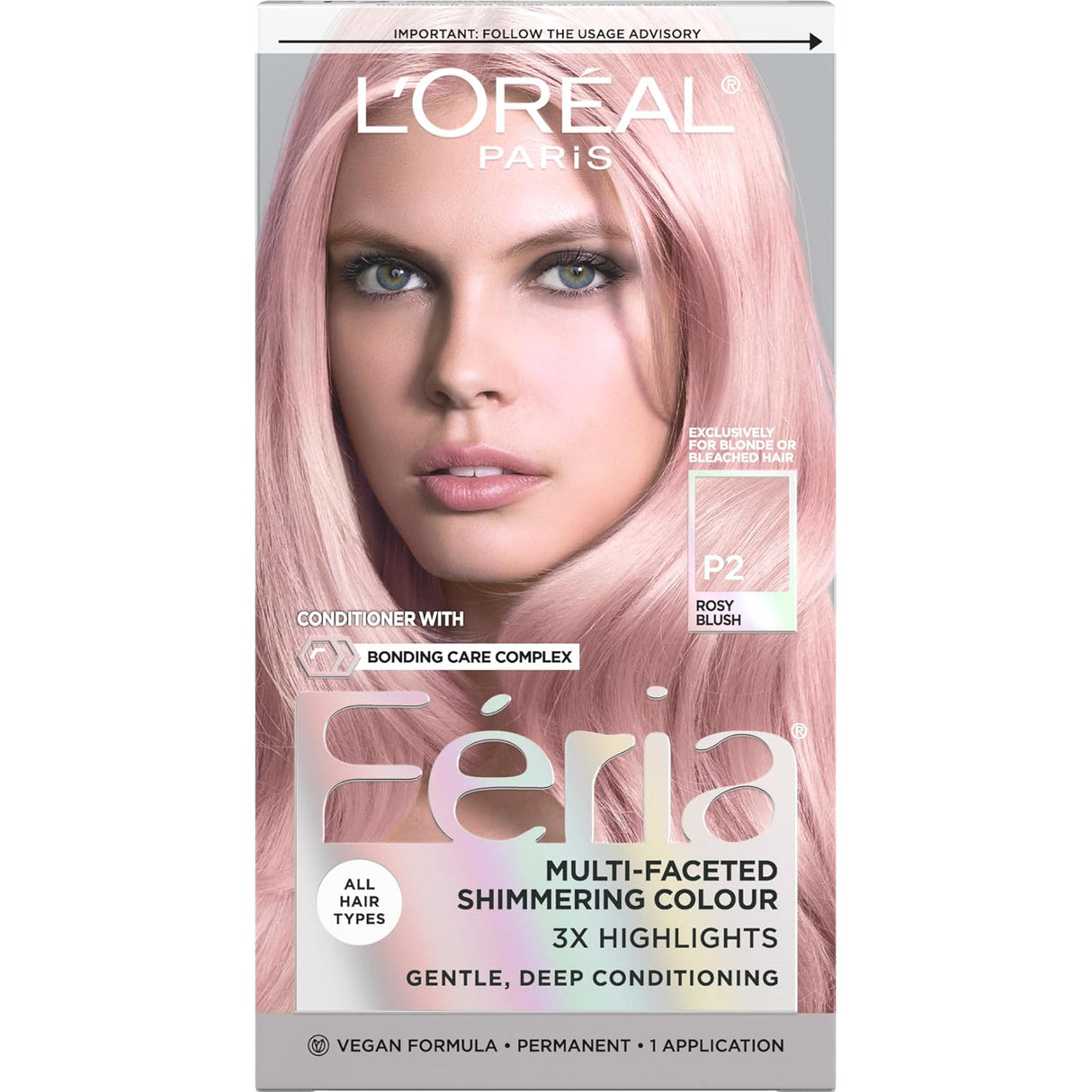 L'ORÉAL PARIS Feria Multi-Faceted Shimmering Permanent Hair Color - P2 Rosy Blush-071249315286-LR-361745-1-LR eShop