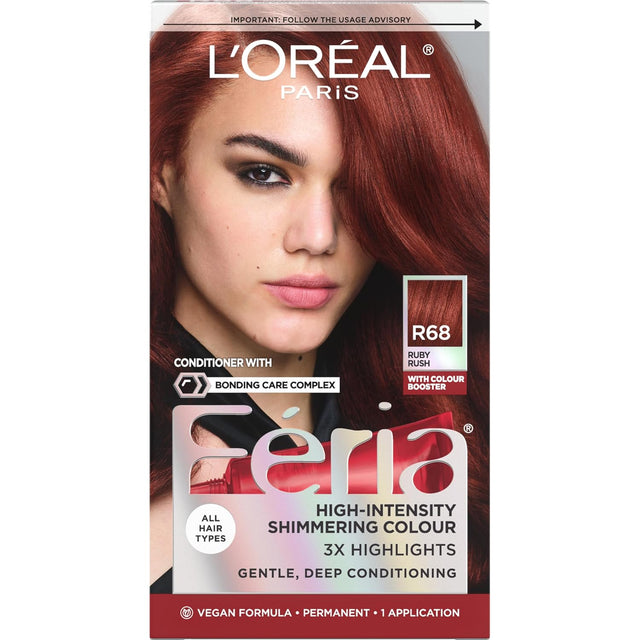 L'ORÉAL PARIS Feria Multi-Faceted Shimmering Permanent Hair Color - R68 Ruby Rush-071249217924-LR-361726-1-LR eShop