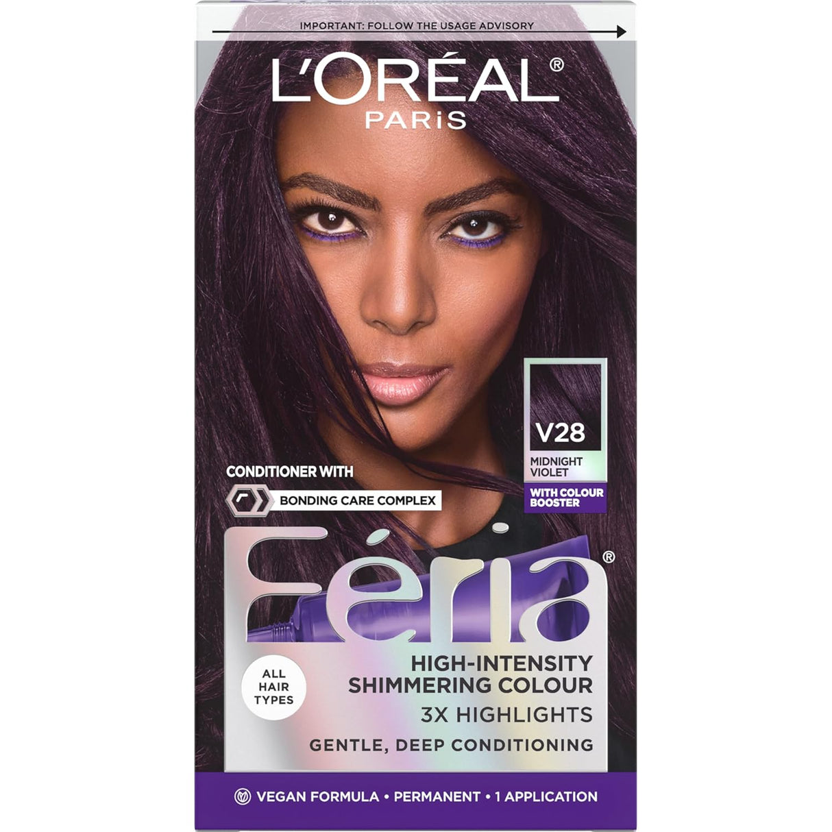 L'ORÉAL PARIS Feria Multi-Faceted Shimmering Permanent Hair Color - V28 Midnight Violet-071249341728-LR-361761-1-LR eShop