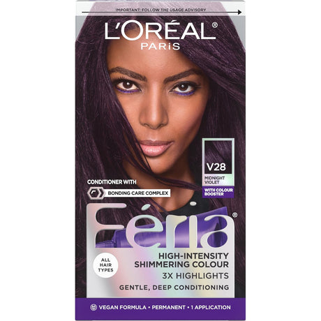 L'ORÉAL PARIS Feria Multi-Faceted Shimmering Permanent Hair Color - V28 Midnight Violet-071249341728-LR-361761-1-LR eShop