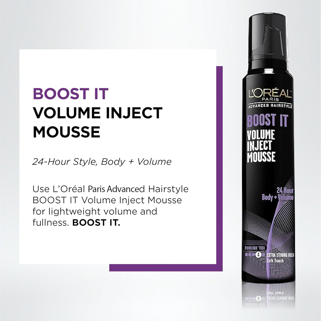 L'ORÉAL PARIS Hair Care Advanced Hairstyle Boost It Volume Inject Mousse, 8.3 fl. oz.-071249265970-LR-268864-2-LR eShop